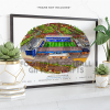 Peterborough Around The Grounds London Road Stadium Water Colour Print Framed Print