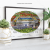 Preston Around The Grounds Deepdale Stadium Water Colour Print Framed Print
