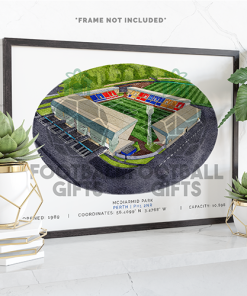 St Johnstone Around The Grounds McDiarmid Park Stadium Water Colour Print Framed Print
