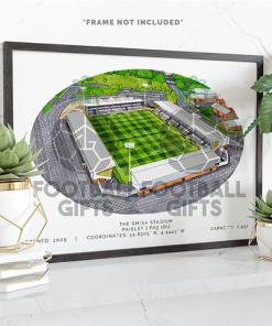 St Mirren Around The Grounds The SMISA Stadium Water Colour Print Framed Print