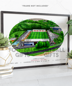 Stevenage Around The Grounds Lamex Stadium Water Colour Print Framed Print