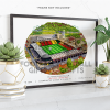 Watford Around The Grounds Vicarage Road Stadium Water Colour Print Framed Print