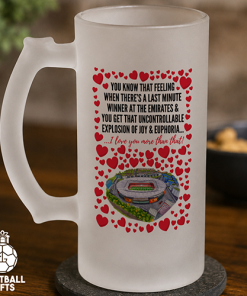Arsenal Frosted Beer Glass I Love You More Than That Love Hearts