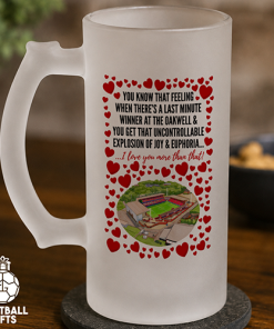 Barnsley Frosted Beer Glass I Love You More Than That Love Hearts