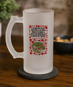 Barnsley Frosted Beer Glass I Love You More Than That Love Hearts