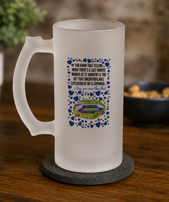 Birmingham City Frosted Beer Glass I Love You More Than That Love Hearts