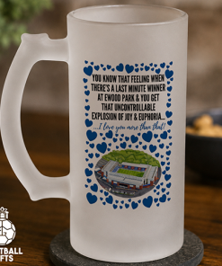Blackburn Rovers Frosted Beer Glass I Love You More Than That Love Hearts