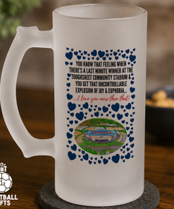 Bolton Wanderers Frosted Beer Glass I Love You More Than That Love Hearts