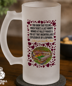 Bradford City Frosted Beer Glass I Love You More Than That Love Hearts