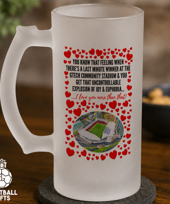 Brentford Frosted Beer Glass I Love You More Than That Love Hearts