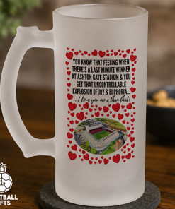 Bristol City Frosted Beer Glass I Love You More Than That Love Hearts