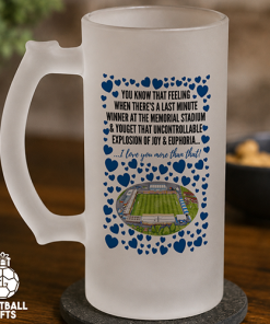 Bristol Rovers Frosted Beer Glass I Love You More Than That Love Hearts