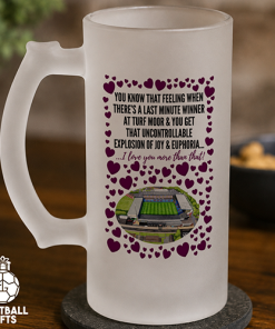 Burnley Frosted Beer Glass I Love You More Than That Love Hearts
