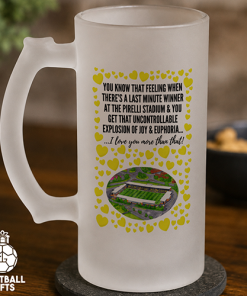 Burton Albion Frosted Beer Glass I Love You More Than That Love Hearts