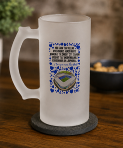 Cardiff City Frosted Beer Glass I Love You More Than That Love Hearts