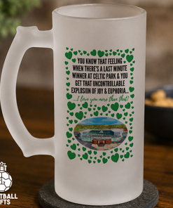 Celtic Frosted Beer Glass I Love You More Than That Love Hearts
