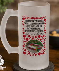 Charlton Athletic Frosted Beer Glass I Love You More Than That Love Hearts