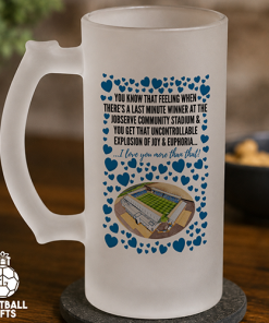 Colchester United Frosted Beer Glass I Love You More Than That Love Hearts