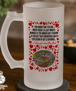 Crewe Alexandra Frosted Beer Glass I Love You More Than That Love Hearts