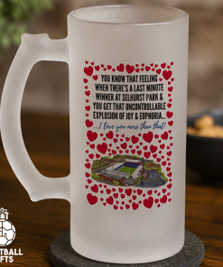 Crystal Palace Frosted Beer Glass I Love You More Than That Love Hearts