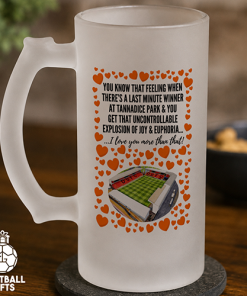 Dundee United Frosted Beer Glass I Love You More Than That Love Hearts