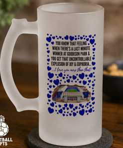 Everton Frosted Beer Glass I Love You More Than That Love Hearts