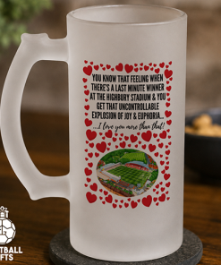 Fleetwood Town Frosted Beer Glass I Love You More Than That Love Hearts