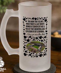 Fulham Frosted Beer Glass I Love You More Than That Love Hearts