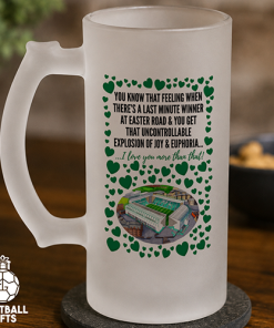 Hibernian Frosted Beer Glass I Love You More Than That Love Hearts