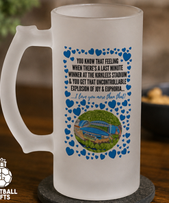 Huddersfield Frosted Beer Glass I Love You More Than That Love Hearts