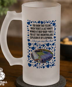 Kilmarnock Frosted Beer Glass I Love You More Than That Love Hearts