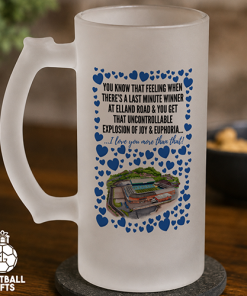 Leeds Utd Frosted Beer Glass I Love You More Than That Love Hearts
