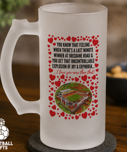 Leyton Orient Frosted Beer Glass I Love You More Than That Love Hearts