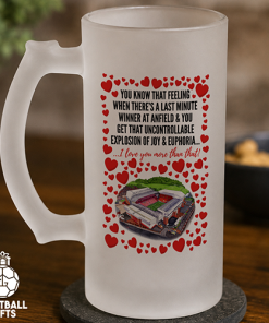 Liverpool Frosted Beer Glass I Love You More Than That Love Hearts