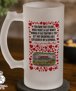 Man Utd Frosted Beer Glass I Love You More Than That Love Hearts