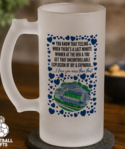 Millwall Frosted Beer Glass I Love You More Than That Love Hearts