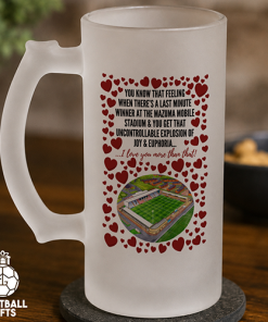 Morecambe Frosted Beer Glass I Love You More Than That Love Hearts