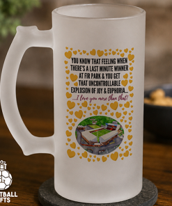 Motherwell Frosted Beer Glass I Love You More Than That Love Hearts
