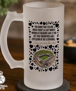 Notts County Frosted Beer Glass I Love You More Than That Love Hearts