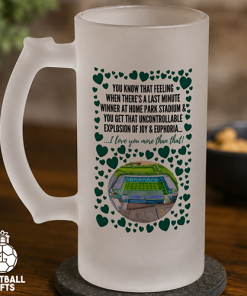 Plymouth Argyle Frosted Beer Glass I Love You More Than That Love Hearts