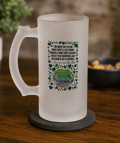 Plymouth Argyle Frosted Beer Glass I Love You More Than That Love Hearts