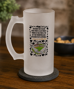 Port Vale Frosted Beer Glass I Love You More Than That Love Hearts