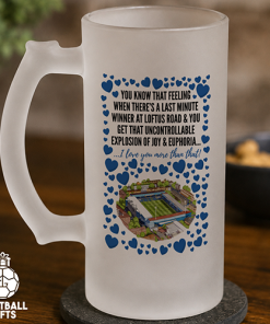 QPR Frosted Beer Glass I Love You More Than That Love Hearts