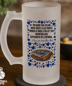 Rangers Frosted Beer Glass I Love You More Than That Love Hearts