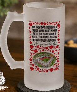 Rotherham Utd Frosted Beer Glass I Love You More Than That Love Hearts