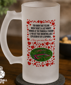 Salford City Frosted Beer Glass I Love You More Than That Love Hearts
