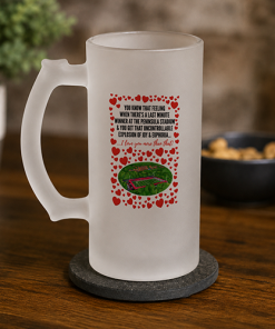 Salford City Frosted Beer Glass I Love You More Than That Love Hearts