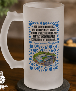 Sheff Wednesday Frosted Beer Glass I Love You More Than That Love Hearts