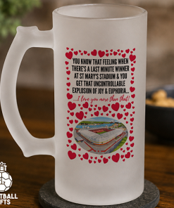 Southampton Frosted Beer Glass I Love You More Than That Love Hearts