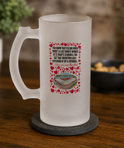 Southampton Frosted Beer Glass I Love You More Than That Love Hearts
